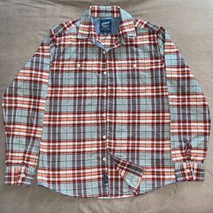 Grayers Men's Flannel Button Up Shirt Orange/Gray/Black/White